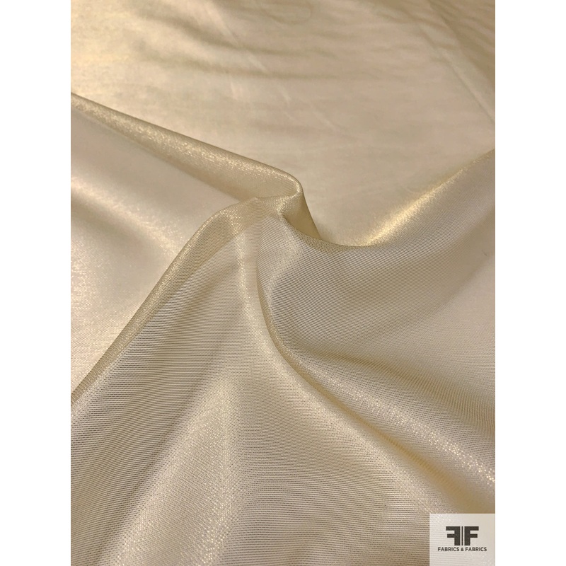 Italian Slightly Crisp Silk and Lurex Organza – Light Gold Fabric by the Yard