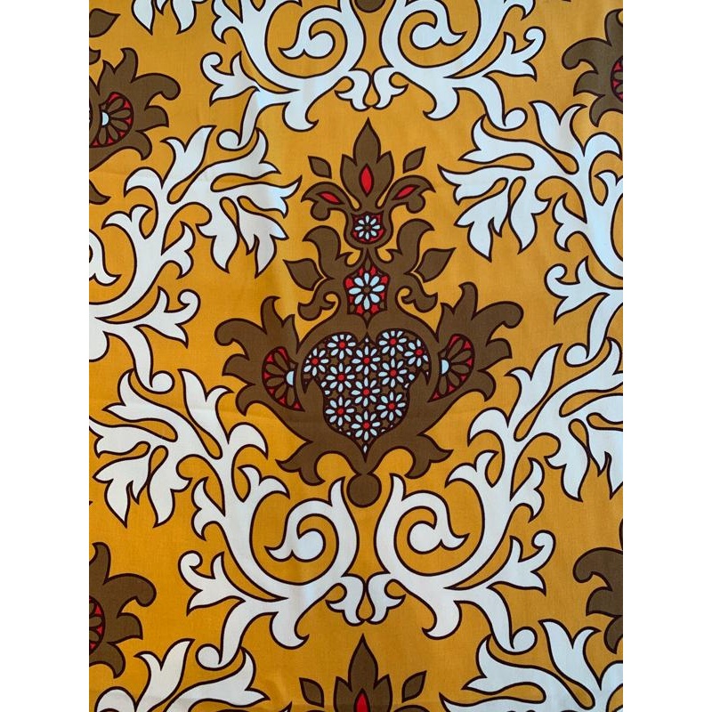 Regal Washed-Finish Printed Silk Gabardine – Tangerine / Saddle Brown / Ivory / Red Fabric by the Yard