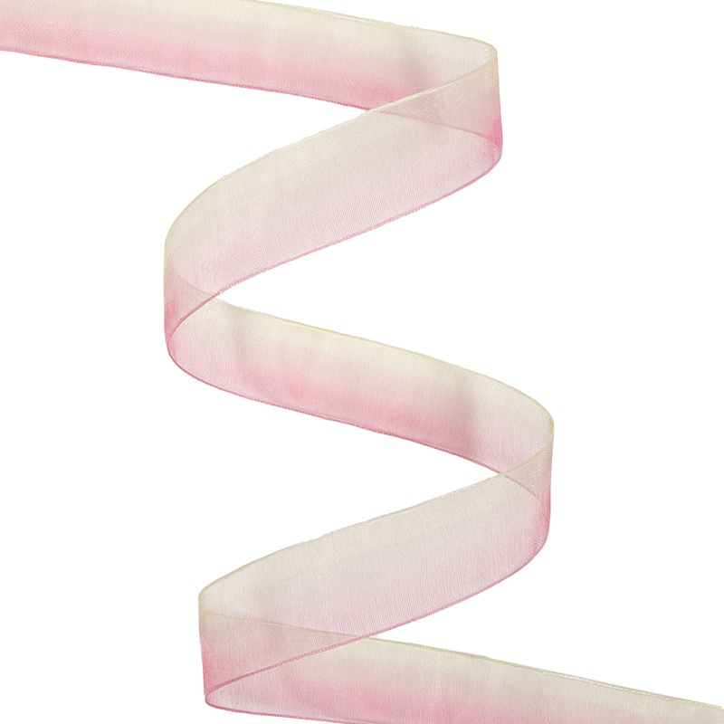 Sheer Yellow and Hot Pink Ombre Ribbon – 0.875″