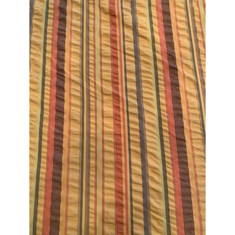 Vertical Striped Pliss Oxford Cotton – Saddle / Brown / Rust Fabric by the Yard