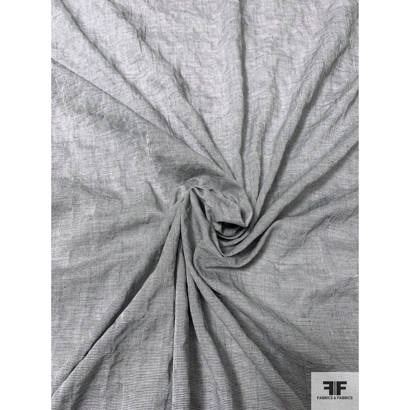 Yarn-Dyed Voile Cotton Shirting – Black / White Fabric by the Yard