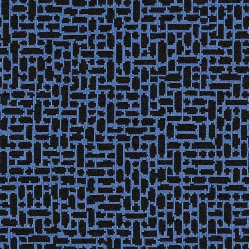 Arc-Com Great Wall Midninght Stacked Rectangles Blue Upholstery Fabric Order Product