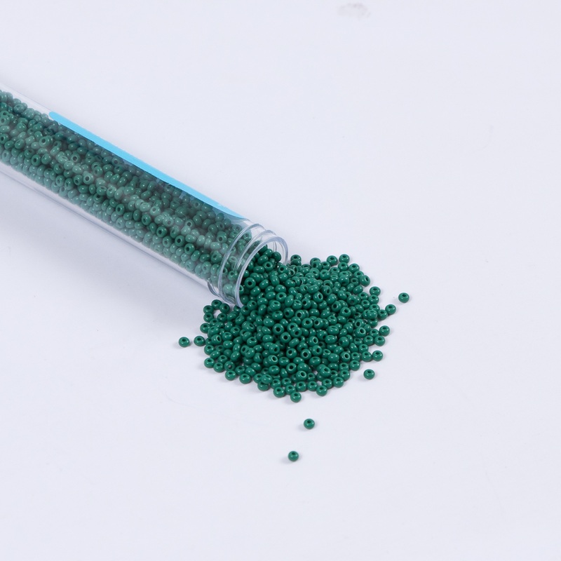 Dark Green Opaque Czech Seed Beads – Size 10