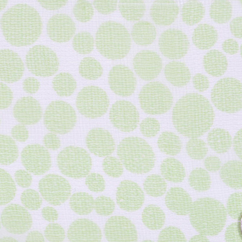 Oscar de la Renta Off-White and Greenery Circles Printed Silk Gauze