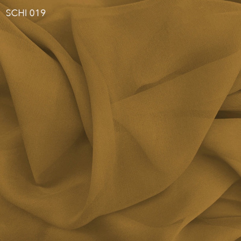 Silk Chiffon – Ochre Yellow Fabric by the Yard