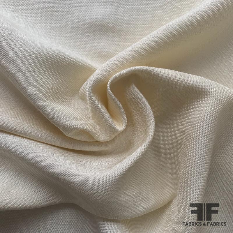 Textured Stretchy Linen – Ivory Fabric by the Yard