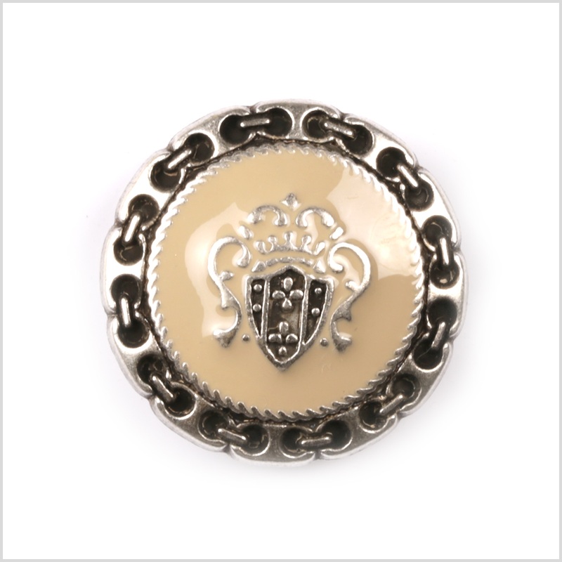 Beige and Black Metal Blazer Crest Button – 36L/23mm