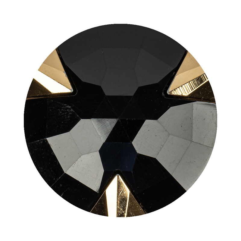 Black/Gold Rhinestone Button – 54L/34mm