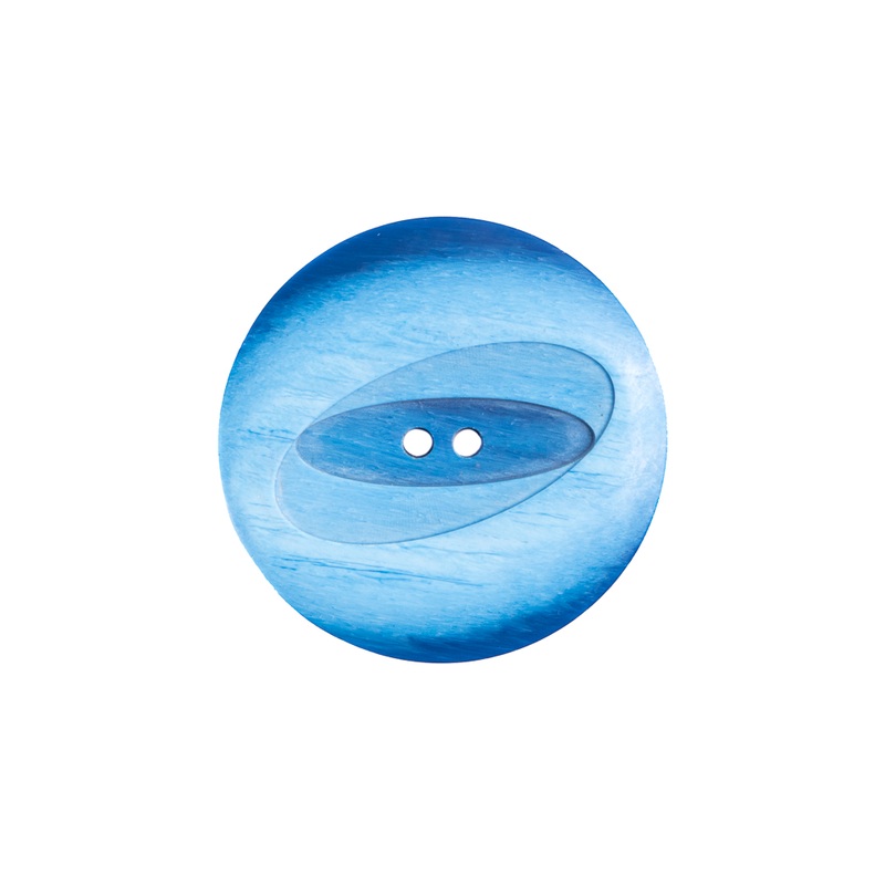 Italian Blue 2-Hole Plastic Button – 36L/23mm