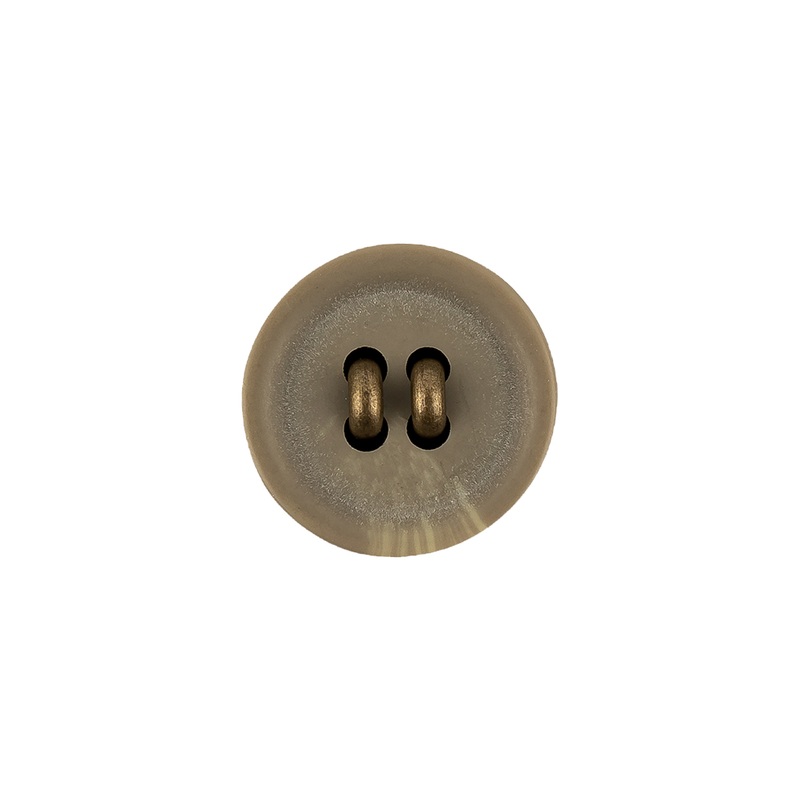 Matte Camo and Brass Shallow Plate Plastic and Metal Shank Back Button – 24L/15mm