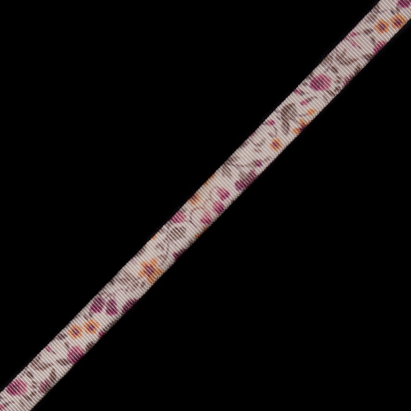 Pink Floral Printed Grosgrain Ribbon – 0.375″