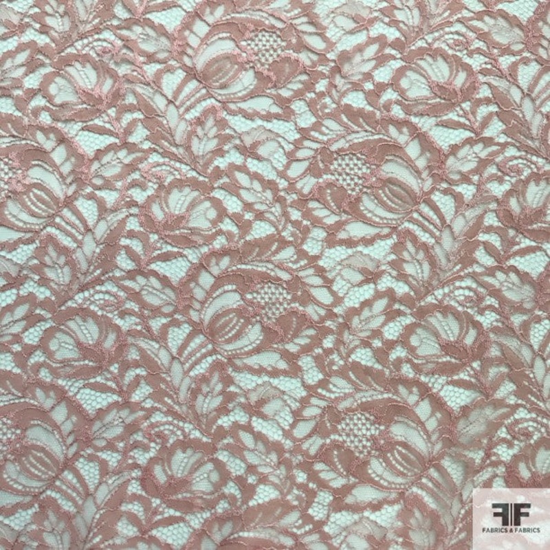 Double Scalloped Leavers Lace – Pink Fabric by the Yard