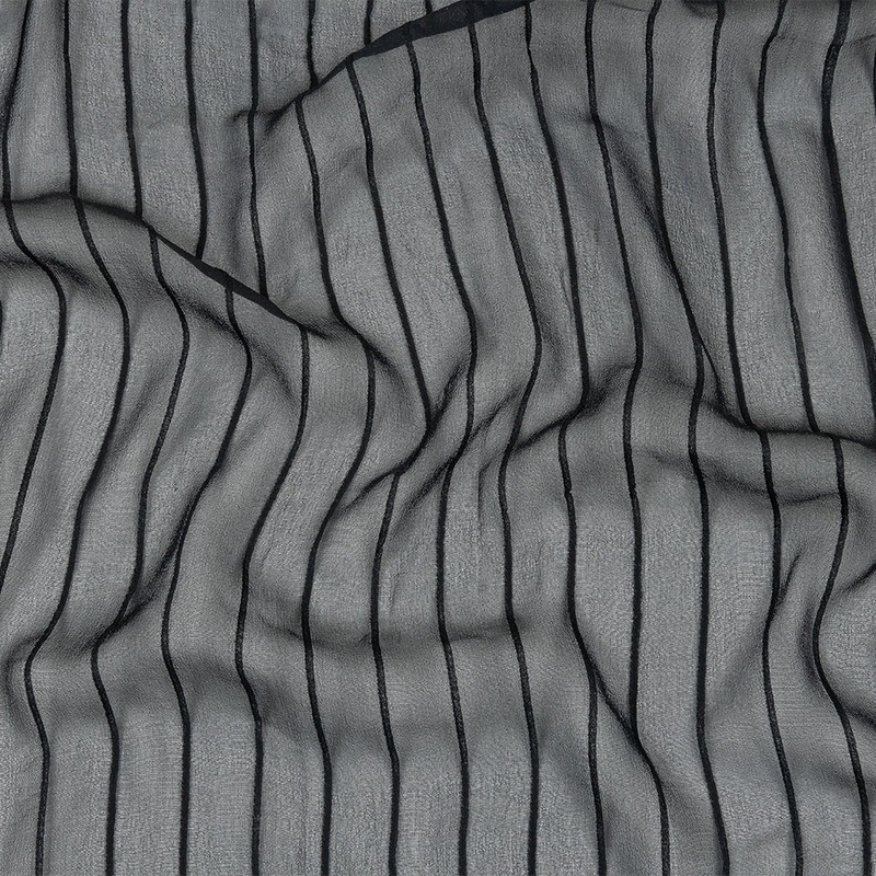 Famous Australian Designer Black Beauty Pintucked Silk Chiffon