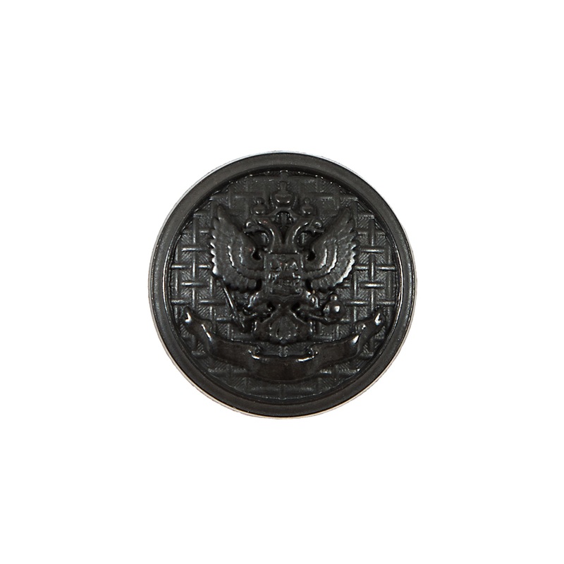 Italian Black Button with Double-Headed Eagle Emblem – 32L/20mm