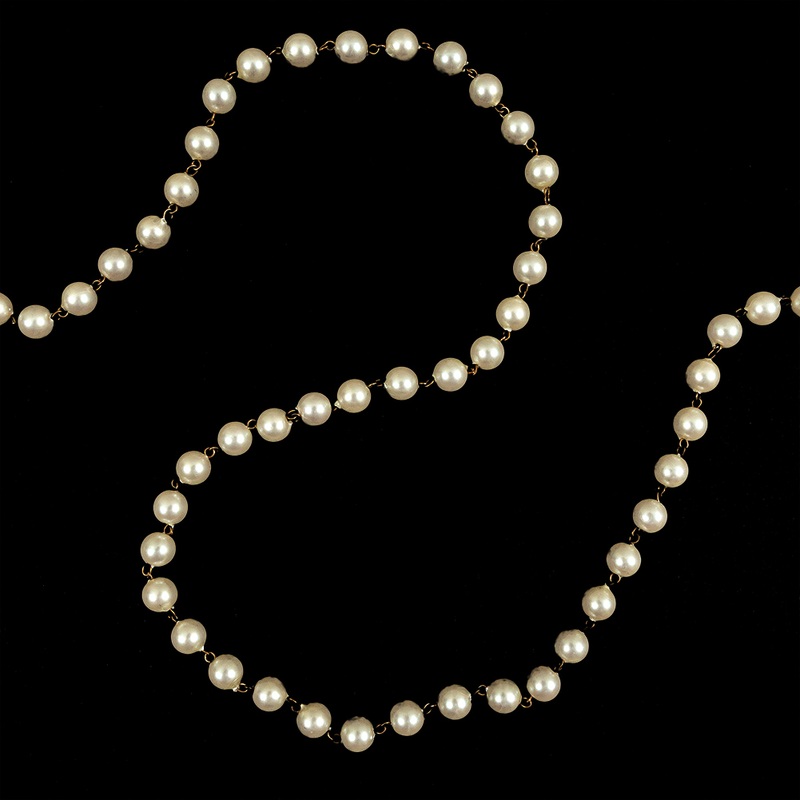 Vintage Faux Pearl Chain Belt – 119″ x 0.375″