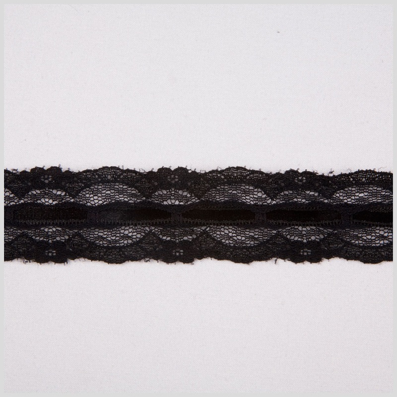 1″ Black Raschel Lace