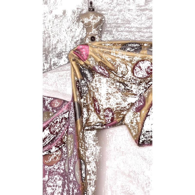 Circle Pattern 2-Ply Double Sided Light Taffeta Organza – Purples / Mauve / Gold Fabric by the Yard
