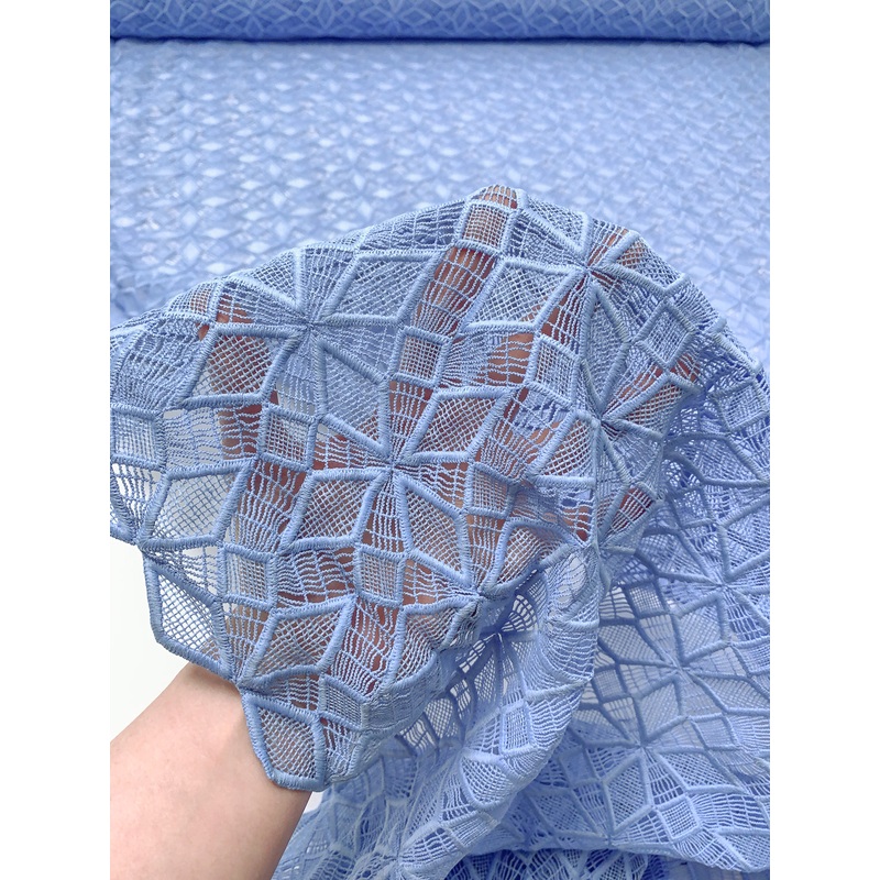 Star Lattice Guipure Lace – Periwinkle Blue Fabric by the Yard