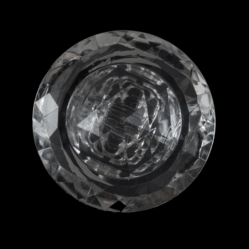 Clear Faceted Plastic Shank Back Button – 45L/29mm
