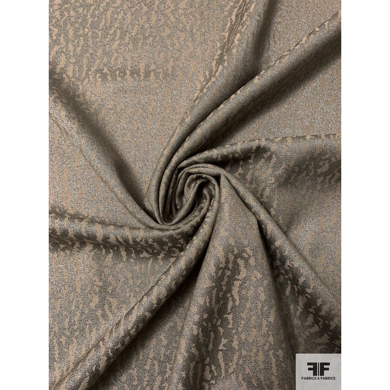 Italian Ripple Pattern Heavy Jacquard Brocade – Greige / Taupe Fabric by the Yard