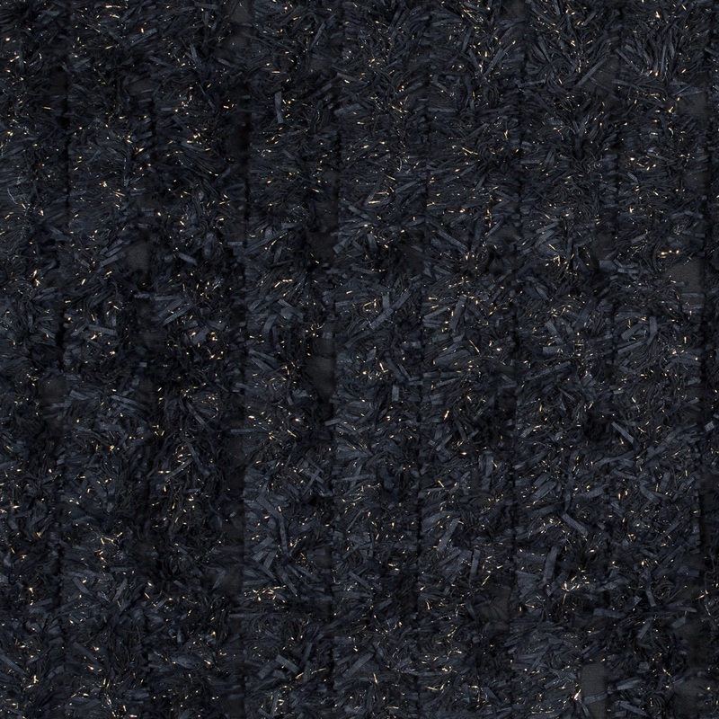 Black and Metallic Gold Fringe Fabric