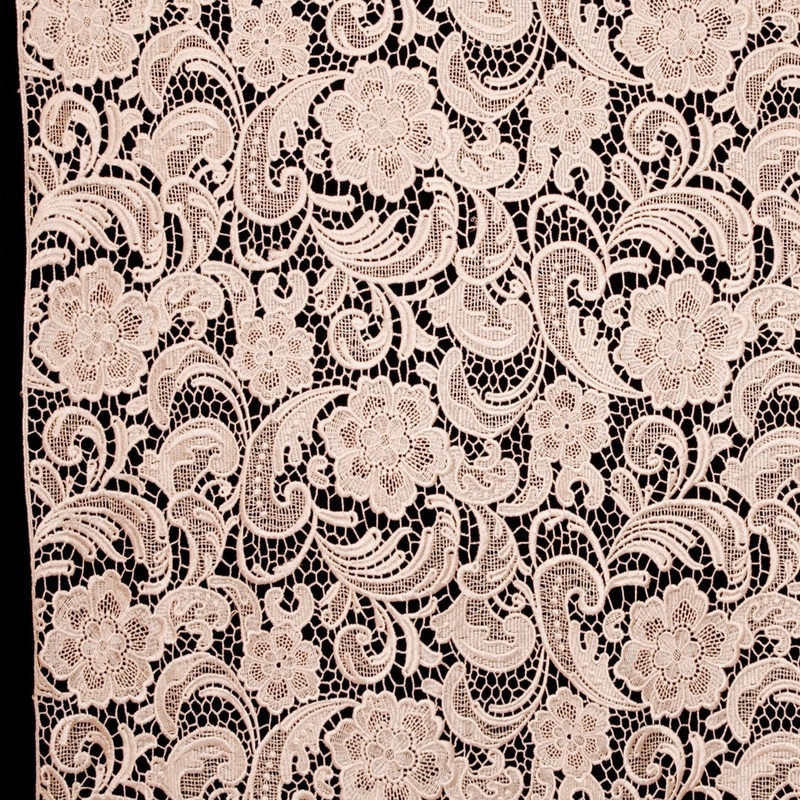 Floral Paisley Guipure Lace – Beige Fabric by the Yard