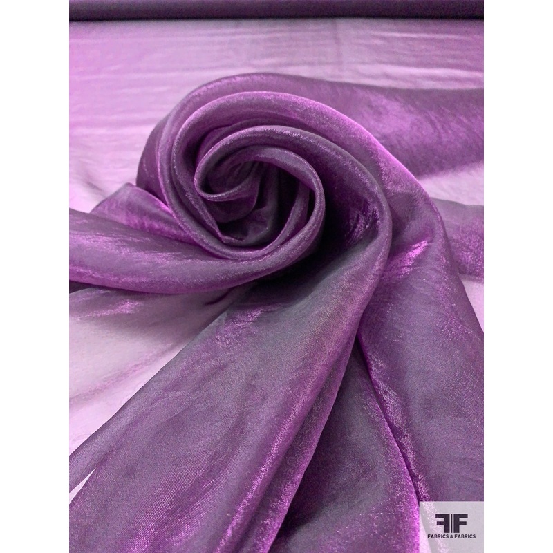 French Shimmer Iridescent Polyester Blend Organza – Grape Purple Fabric by the Yard