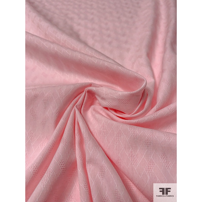 Broken Chevron Basketweave Cotton Lawn – Baby Pink Fabric by the Yard