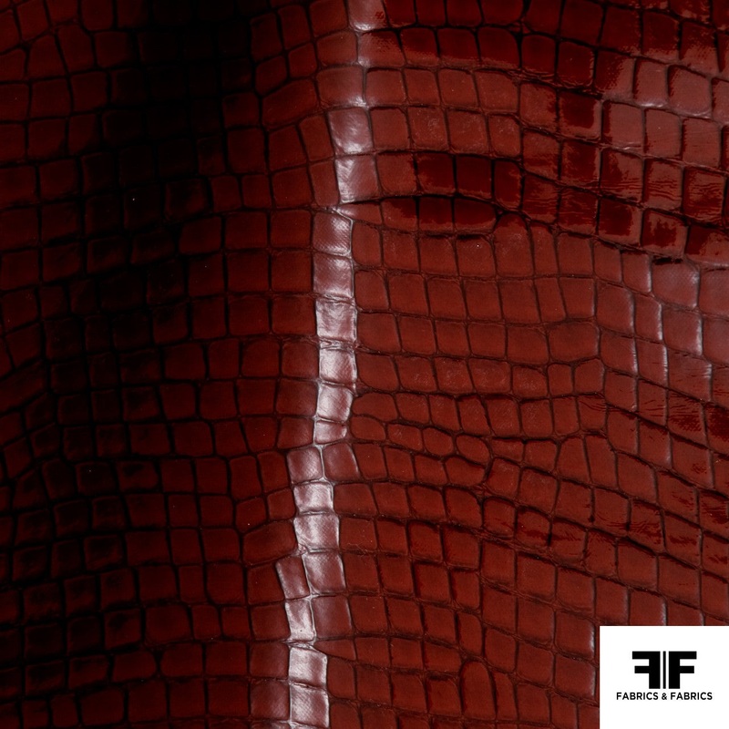 Crocodile Embossed Vinyl – Red Fabric by the Yard