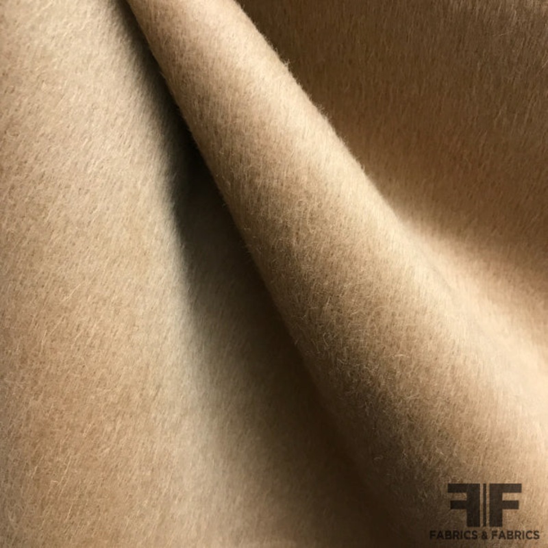 Italian Alpaca Coating – Beige Fabric by the Yard