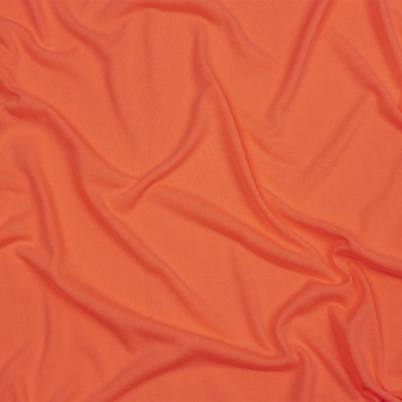 Neon Coral Recycled Polyester Jersey