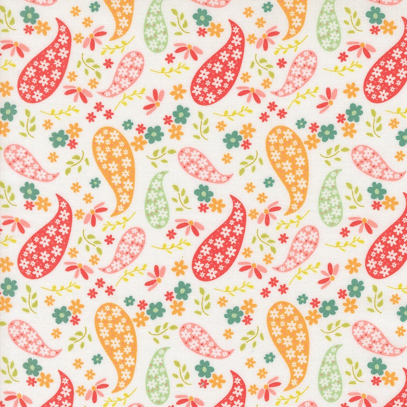 Raspberry Summer / Paisley in Cloud