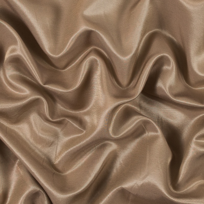 Warm Sand Rayon Twill with Shantung-Like Slubs
