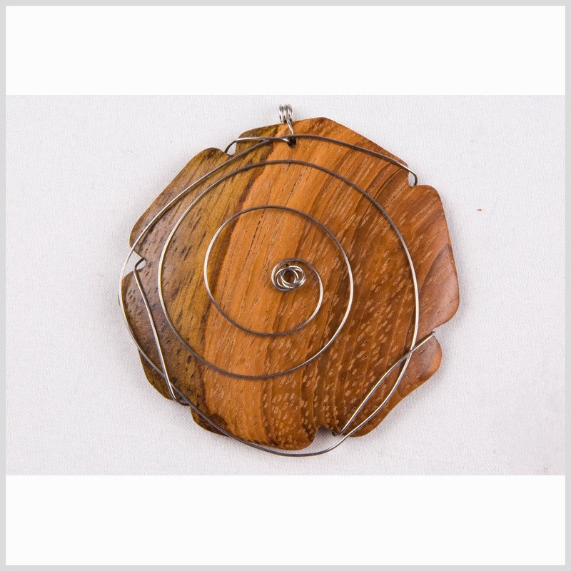 50mm Brown Wood Pendant