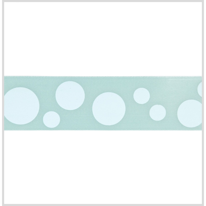 7/8″ Aquamarine/Aqua Polka Dot Satin Ribbon