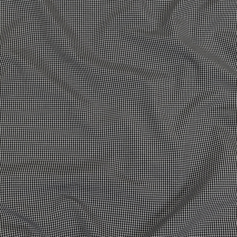 Black and White Tiny Checks Cotton and Polyester Shirting