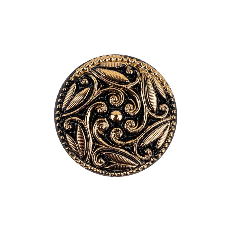 Black/Gold Glass Button – 36L/23mm