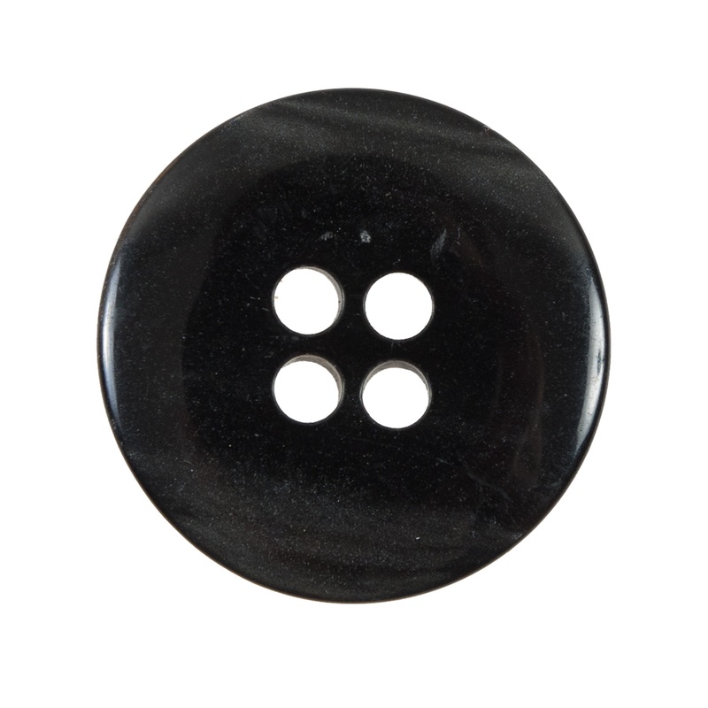 Black Thick 4-Hole Plastic Button – 44L/28mm