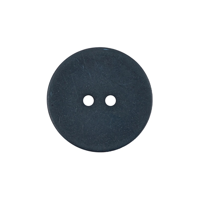 Dark Teal Blue Matte Low Convex 2-Hole Plastic Button – 36L/23mm