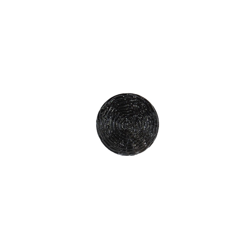 Italian Black Spiral Etched Plastic Button – 16L/10mm