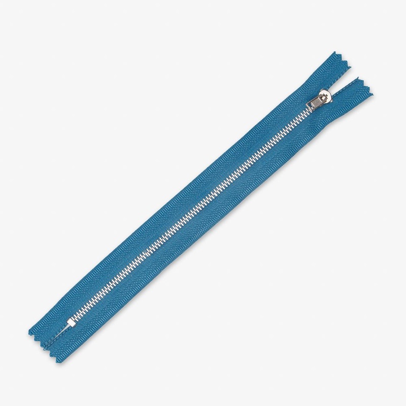 Metal Trouser Zips Turkish Blue – 20cm