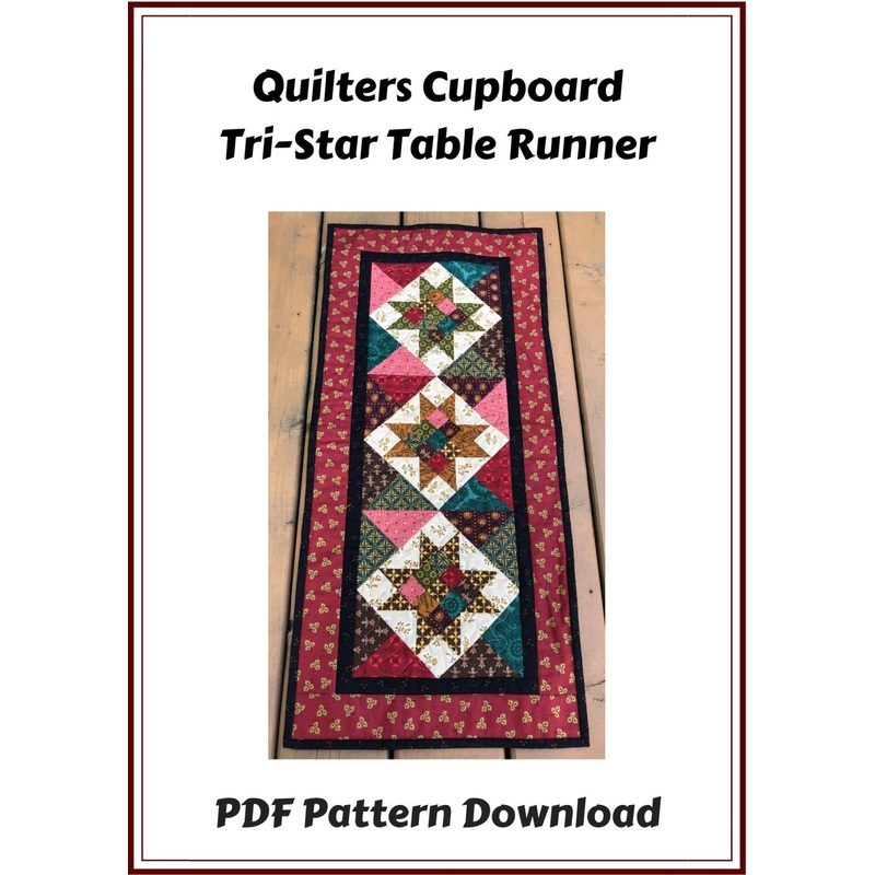 Tri-star Table Runner Pattern – PDF Download – 15″ x 32″