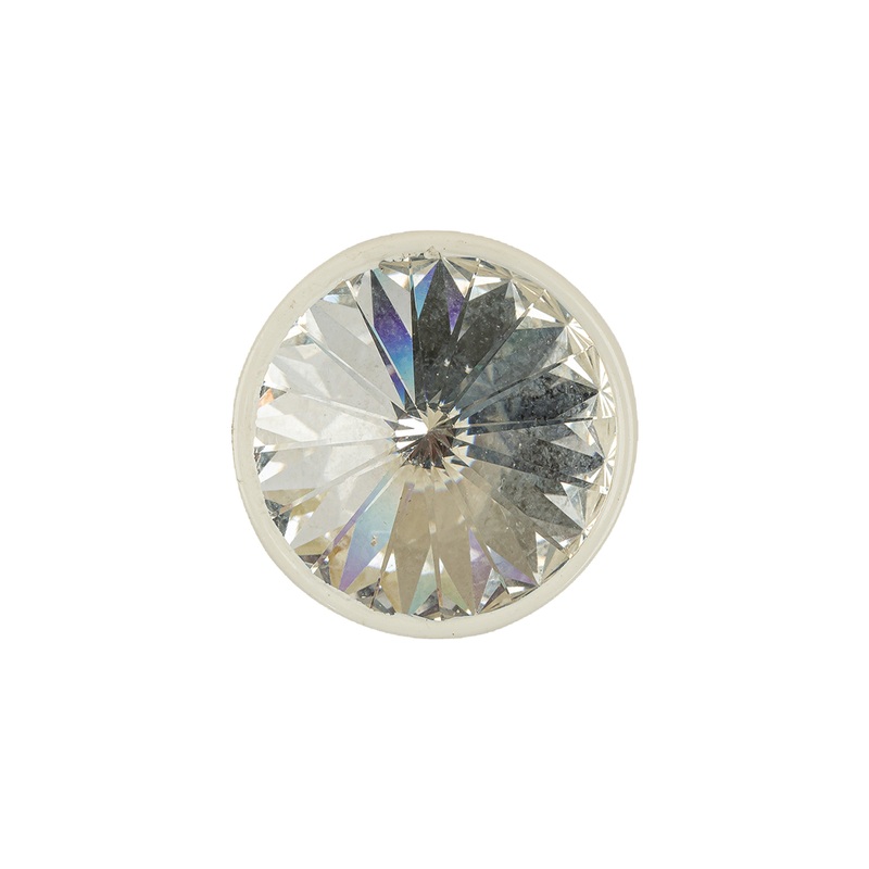 Vintage Coneshaped Rhinestone Button with White Metal Shank Back – 32L/20mm