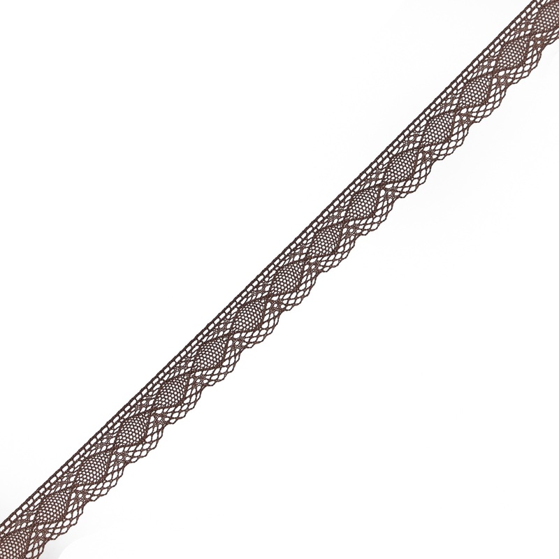 European Brown Crochet Lace Cotton Trim with Scalloped Edge – 3/4″