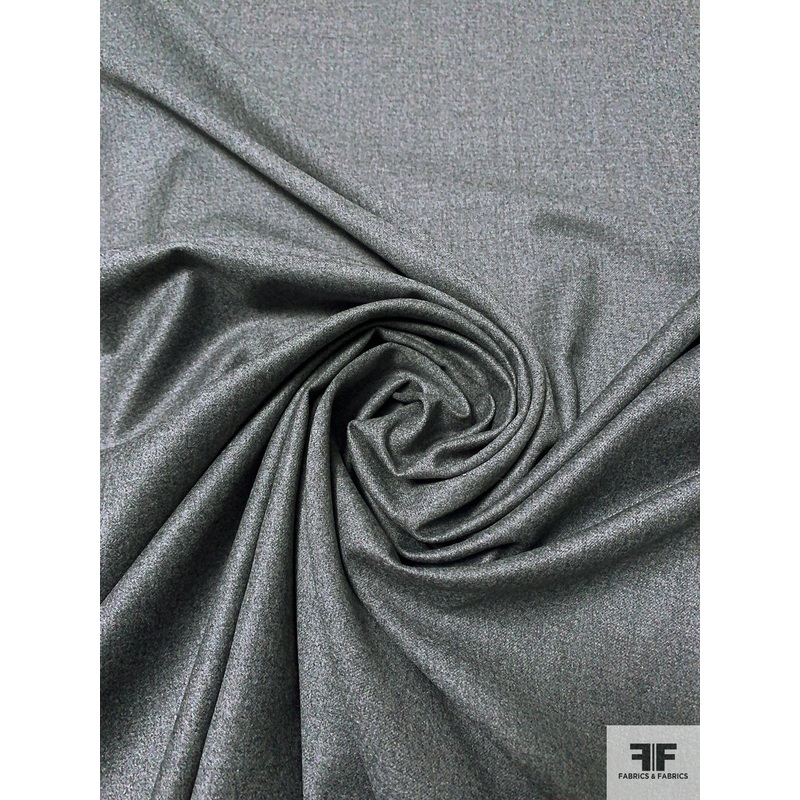 Italian Fine Flannel Wool Suiting – Heather Grey Fabric by the Yard