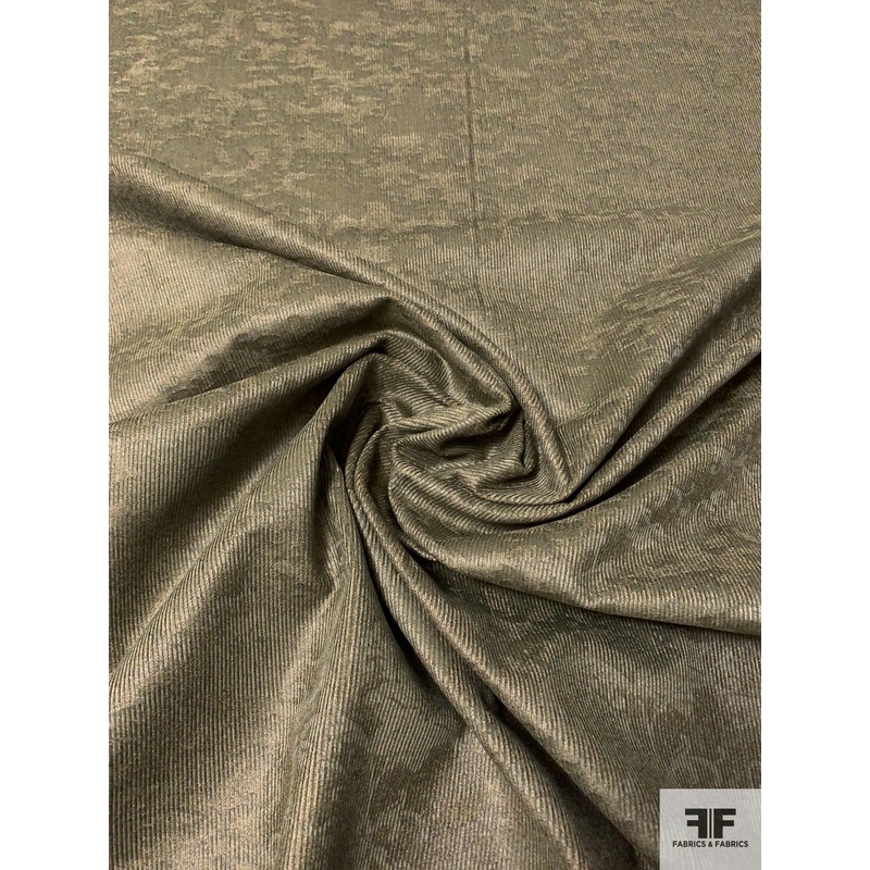 Italian Ornate Floral Embossed Stretch Cotton Corduroy – Clay Fabric by the Yard