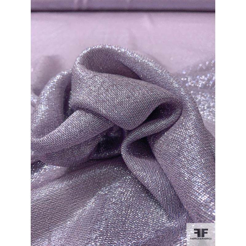 J Mendel Italian Lurex Pinstriped Silk Chiffon – Shimmery Lavender Fabric by the Yard