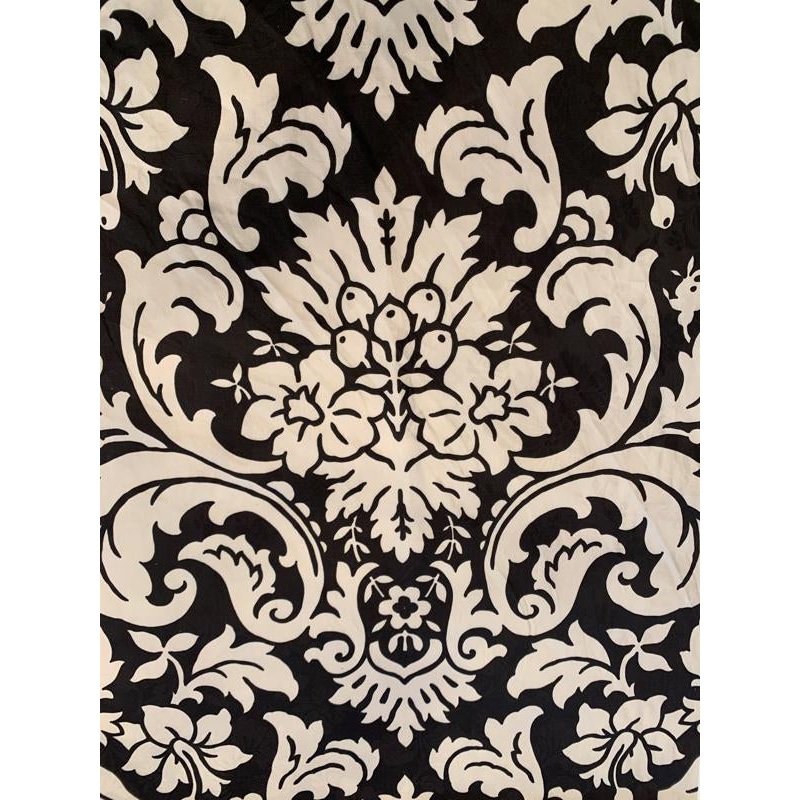 Large Damask Printed Floral Cotton Jacquard – Brown / Beige Fabric by the Yard