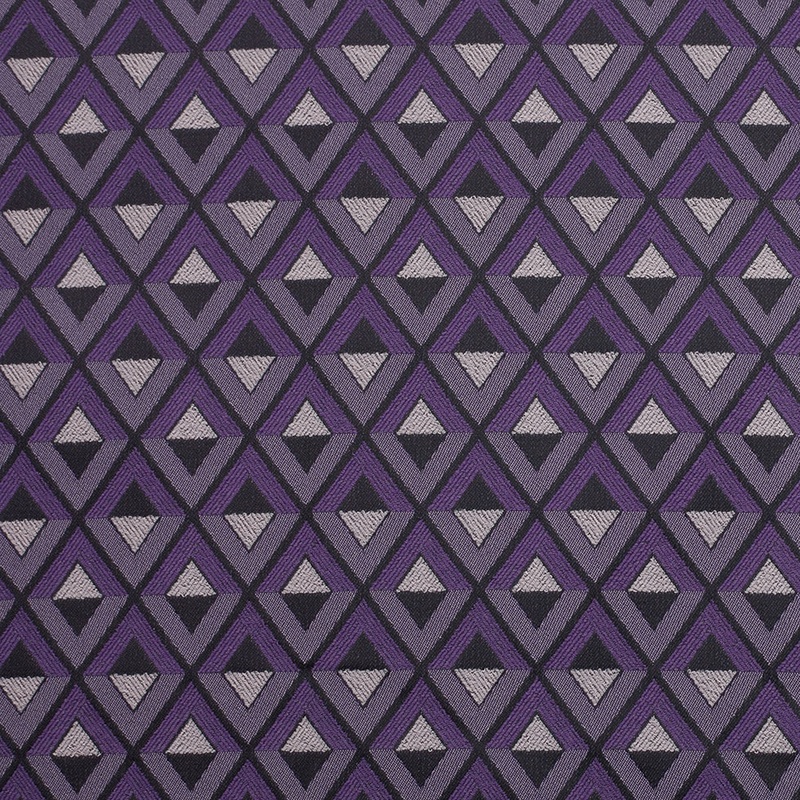 Purple Geometric Stretch Polyester Suiting