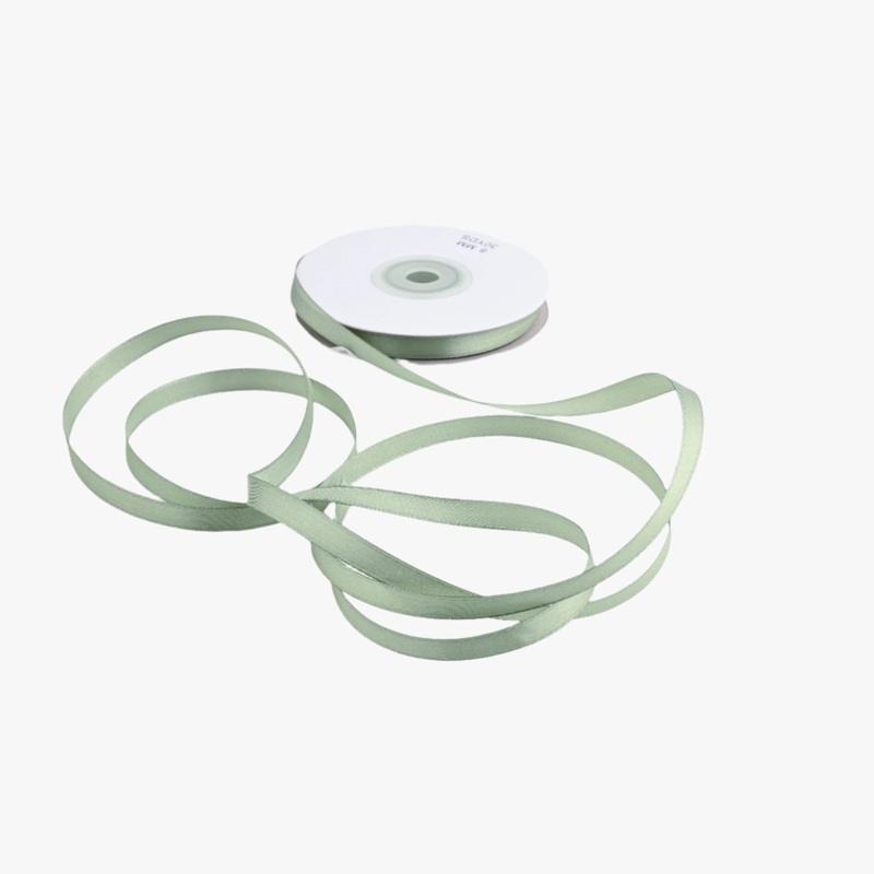 Satin Ribbon 8mm Avocado #80 Per Met